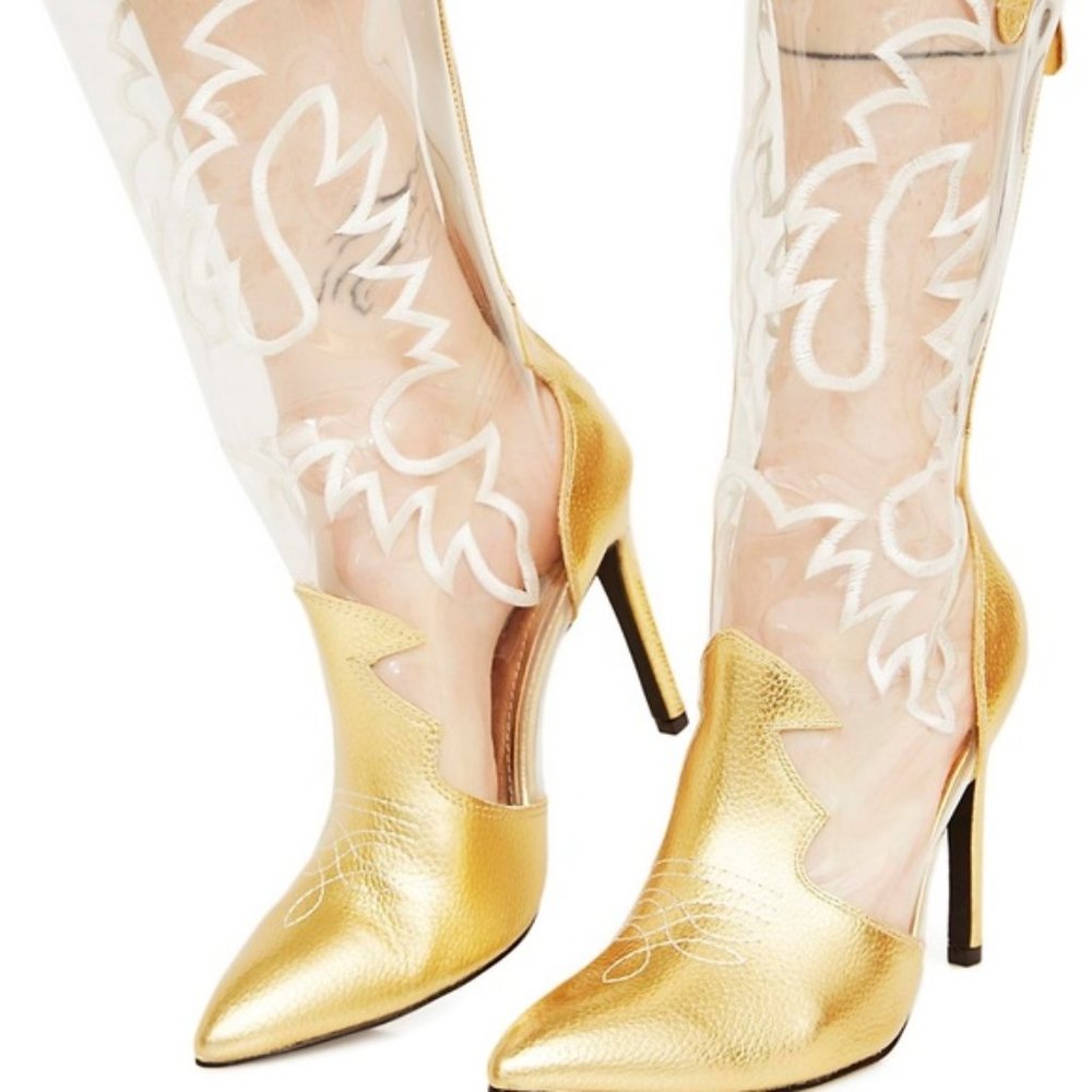 Cape Robbin Clear and Gold Cowboy Boots